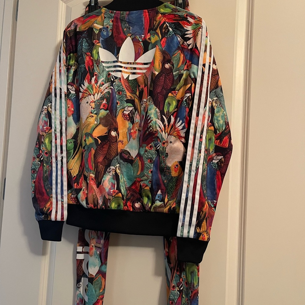 Adidas Multicolor Bird Pattern Track Jacket & Leg… - image 2